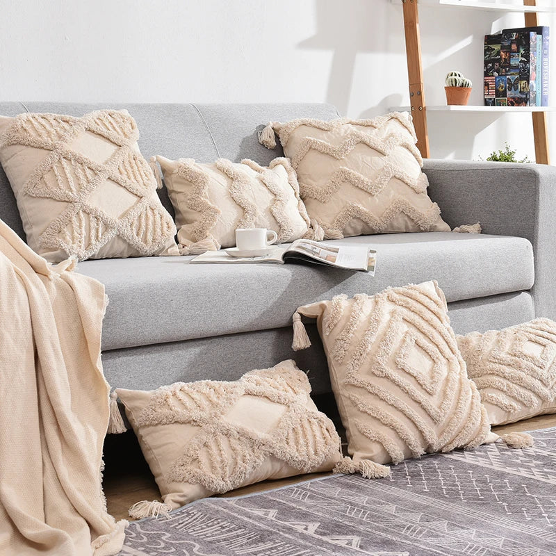 Tassels Tufted Throw Pillow Covers